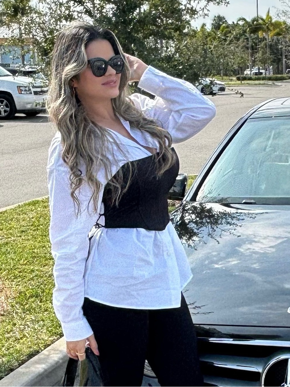 Black Strapless Corset Top